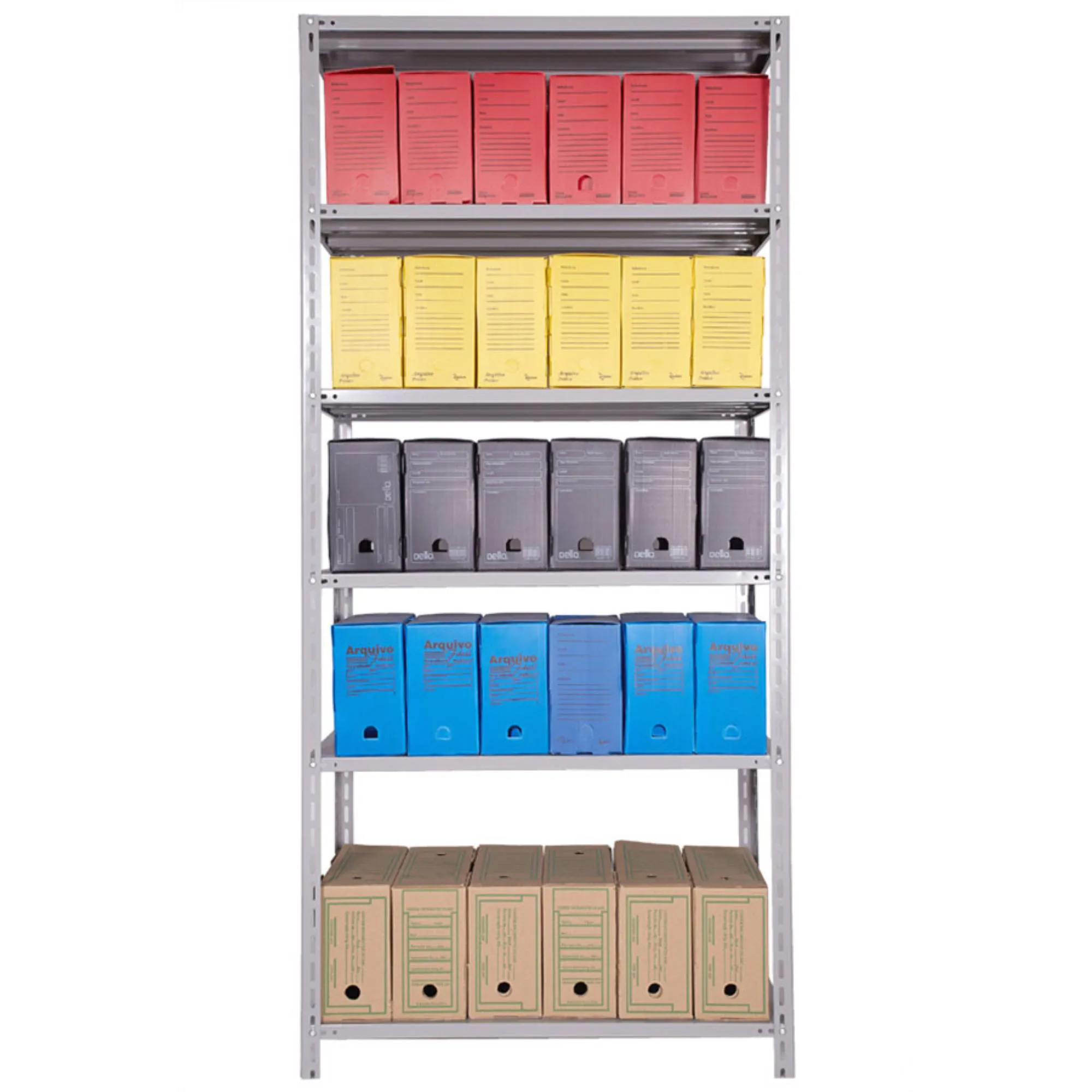 Estante de Aço 58cm c/ 6 Prateleiras Reguláveis - Cinza Linha Reforçada - 2,00x0,92x0,58 - Imagem 2